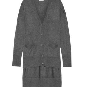 DKNY Knitted Cardigan In Charcoal Grey